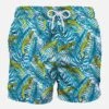 Geckos Mid-length Swim Shorts -MC2 Saint Barth Shop lizard tropical green swimshort