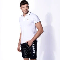 Check Swim Shorts With Contrast Lateral Band 16 Check Swim Shorts With Contrast Lateral Band -MC2 Saint Barth Shop look venice black 1