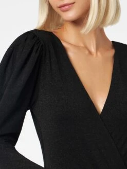 Knitted Glitter Black One Piece Swimsuit / Bodywear -MC2 Saint Barth Shop lurex black bodysuit woman 3