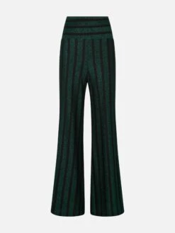 Black And Green Glitter Striped Palazzo Pants -MC2 Saint Barth Shop lurex palazzo pants woman 4