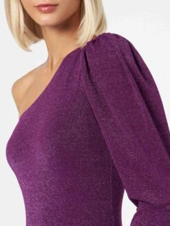Knitted Glitter Purple One Shoulder Swimsuit / Bodywear 9 Knitted Glitter Purple One Shoulder Swimsuit / Bodywear -MC2 Saint Barth Shop lurex purple one shoulder bodysuit 3