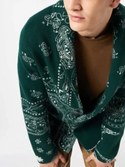 MC2 Saint Barth Man Knit Jacket With Bandanna Print 9 MC2 Saint Barth Man Knit Jacket With Bandanna Print -MC2 Saint Barth Shop man cardigan paisley green 3