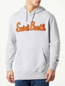 MC2 Saint Barth Man Cotton Hooded Sweatshirt With Patch