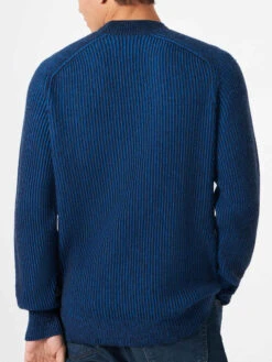 MC2 Saint Barth Davos Ribbed Blue Half-turtleneck Sweater 8 MC2 Saint Barth Davos Ribbed Blue Half-turtleneck Sweater -MC2 Saint Barth Shop man half turtleneck ribbed blue sweater2
