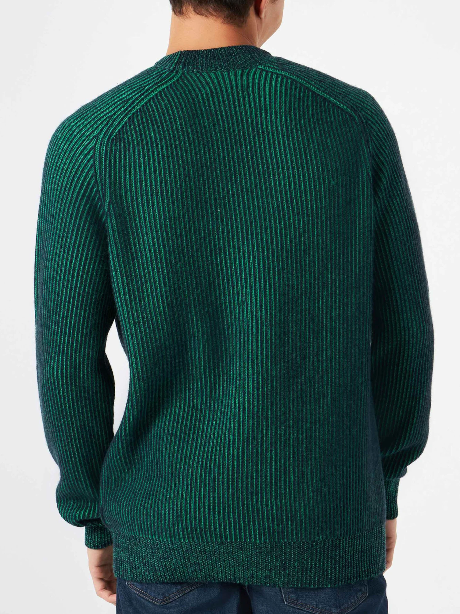 MC2 Saint Barth Man Green Half-turtleneck Ribbed Sweater 4 MC2 Saint Barth Man Green Half-turtleneck Ribbed Sweater - Image 2