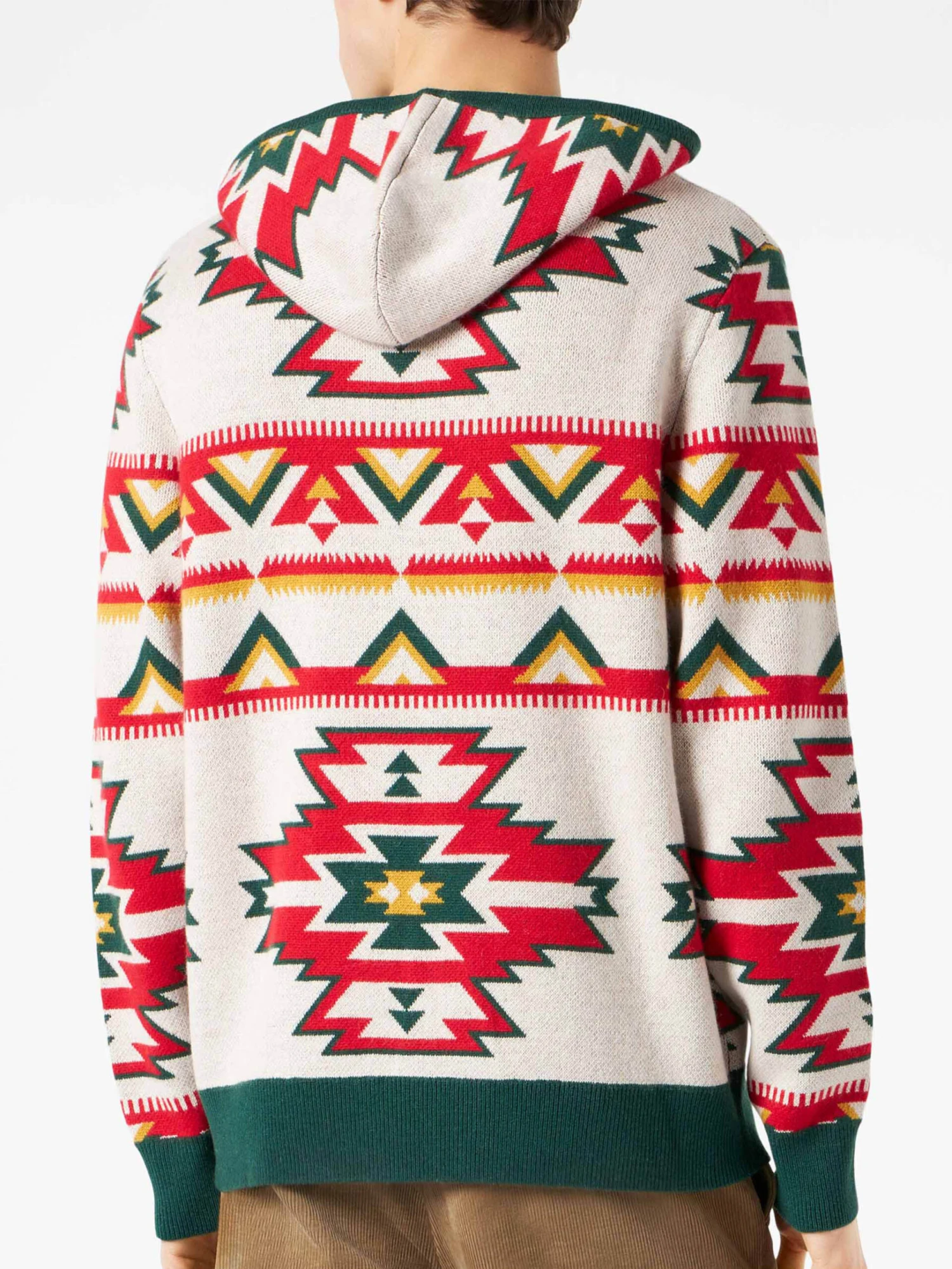 MC2 Saint Barth Man Hooded Knit With Ethnic Pattern 5 MC2 Saint Barth Man Hooded Knit With Ethnic Pattern - Image 3