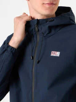 MC2 Saint Barth Man Hooded Lightweight Navy Blue Windbreaker -MC2 Saint Barth Shop man jacket blue navy3