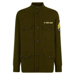 Knitted Field Jacket With Patch -MC2 Saint Barth Shop man jacket knitted patch 4