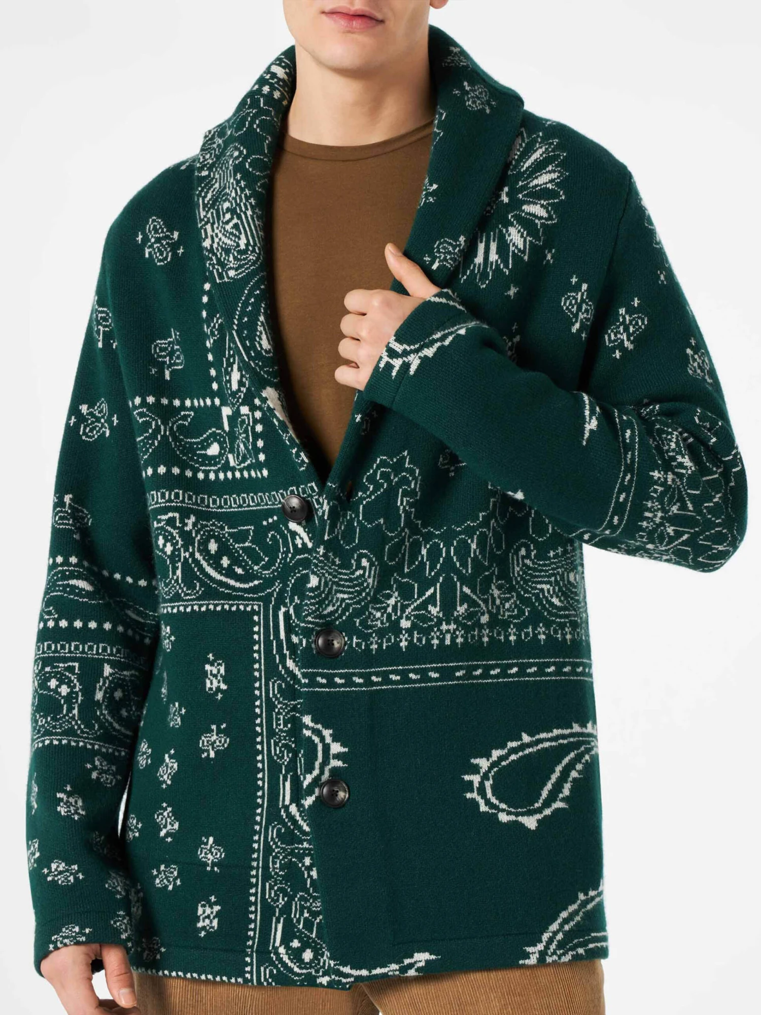 MC2 Saint Barth Man Knit Jacket With Bandanna Print 4 MC2 Saint Barth Man Knit Jacket With Bandanna Print - Image 2