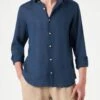 MC2 Saint Barth Man Blue Navy Linen Pamplona Shirt 2 MC2 Saint Barth Man Blue Navy Linen Pamplona Shirt -MC2 Saint Barth Shop man linen blue shirt
