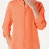 MC2 Saint Barth Man Fluo Orange Linen Pamplona Shirt