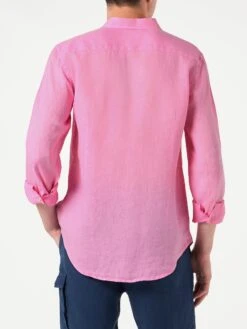 MC2 Saint Barth Man Pink Linen Pamplona Shirt -MC2 Saint Barth Shop man linen pink shirt2