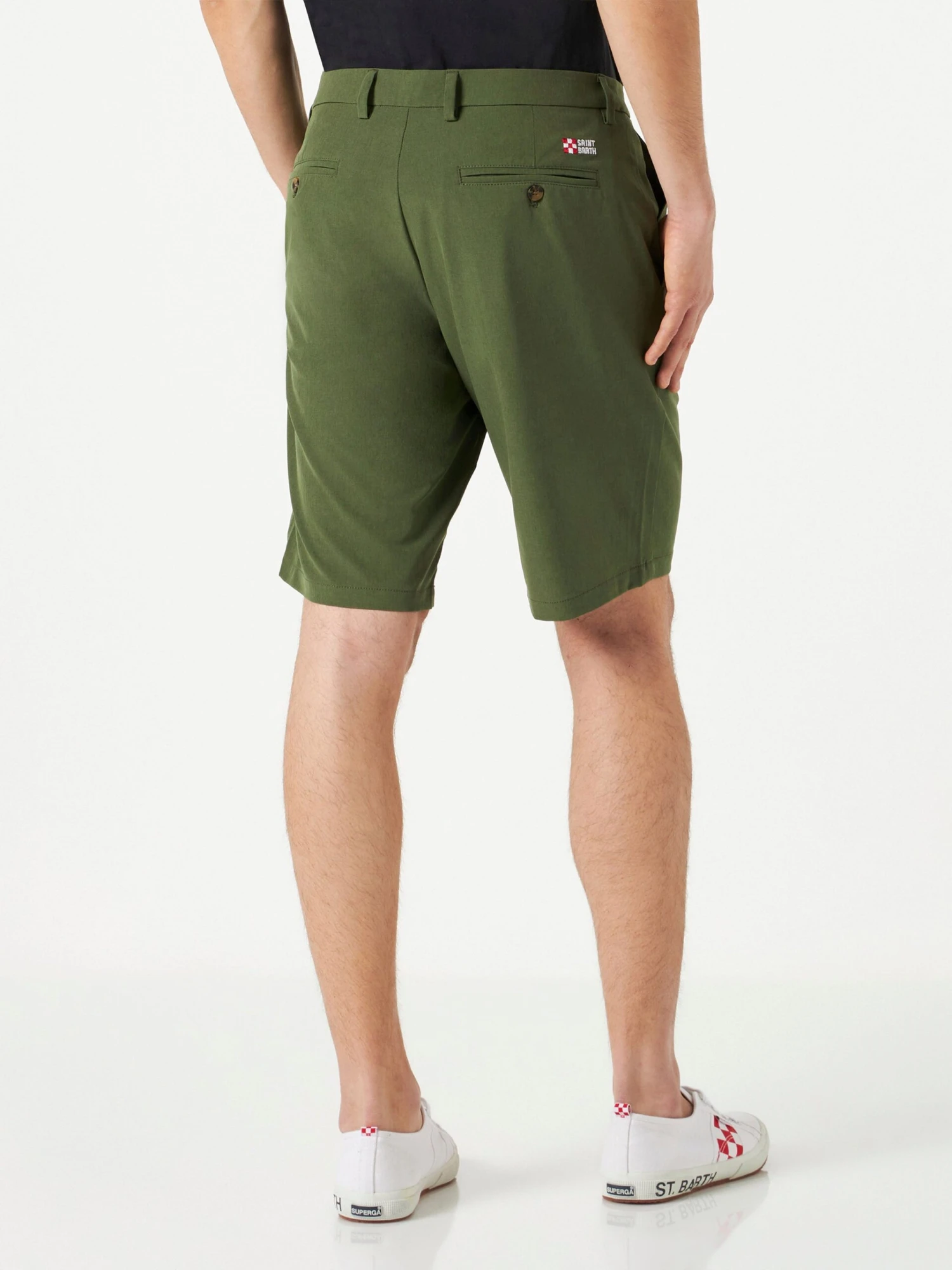 MC2 Saint Barth Man Military Green Bermuda 4 MC2 Saint Barth Man Military Green Bermuda - Image 2