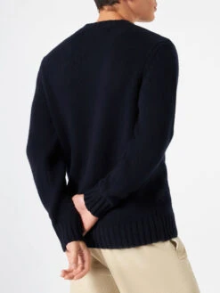 Blended Cashmere Sweater Bombardino Ski Club Embroidery -MC2 Saint Barth Shop man roundneck bombardino black 2