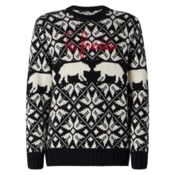 MC2 Saint Barth Mansweater Bombardino With Norwegian Jacquard And Fa Freddo Embroidery -MC2 Saint Barth Shop man roundneck norwegian embroidery 5