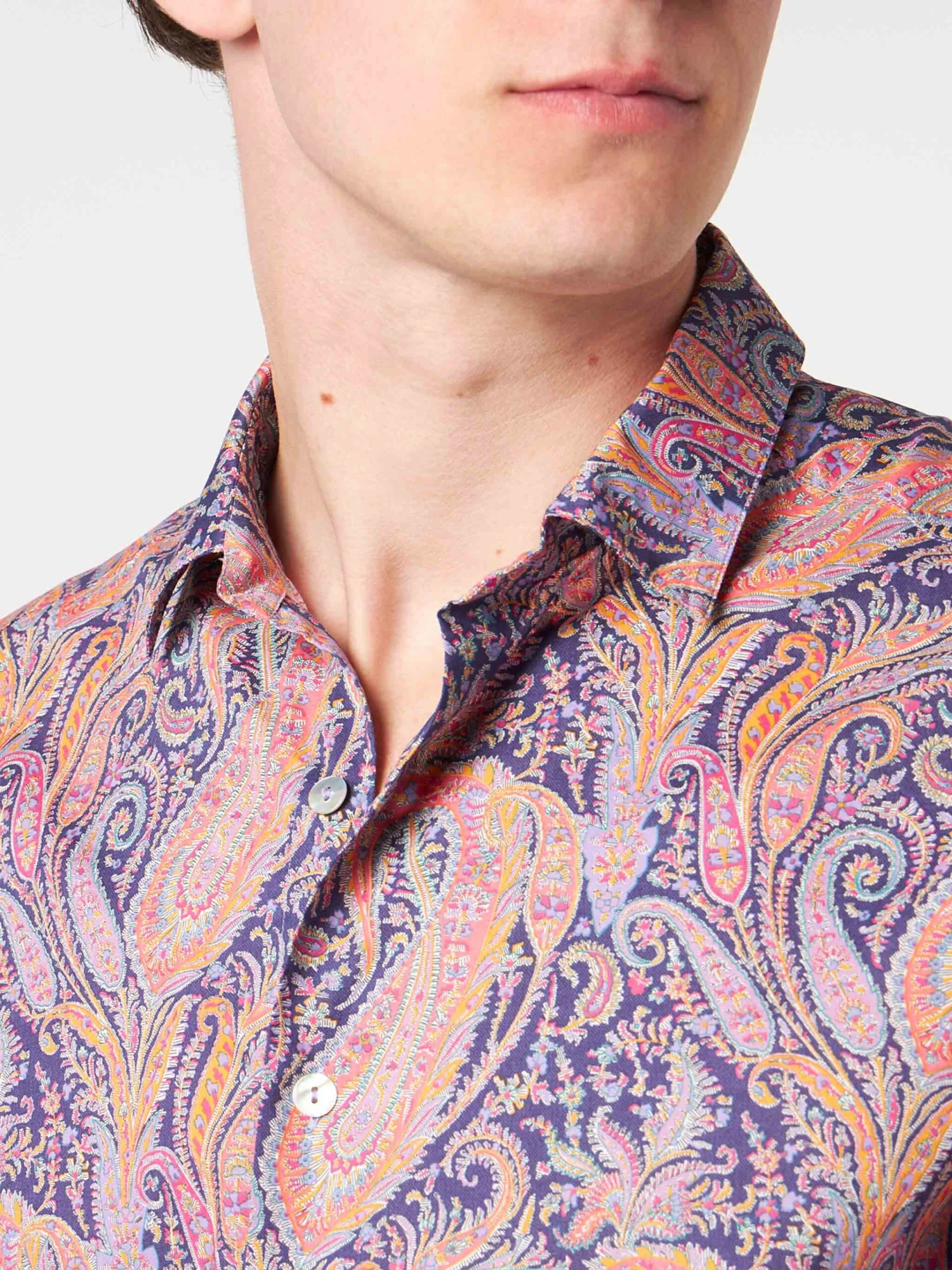 MC2 Saint Barth Man Muslin Cotton Sikelia Shirt With Paisley Print | Made With Liberty Fabric 4 MC2 Saint Barth Man Muslin Cotton Sikelia Shirt With Paisley Print | Made With Liberty Fabric - Image 2