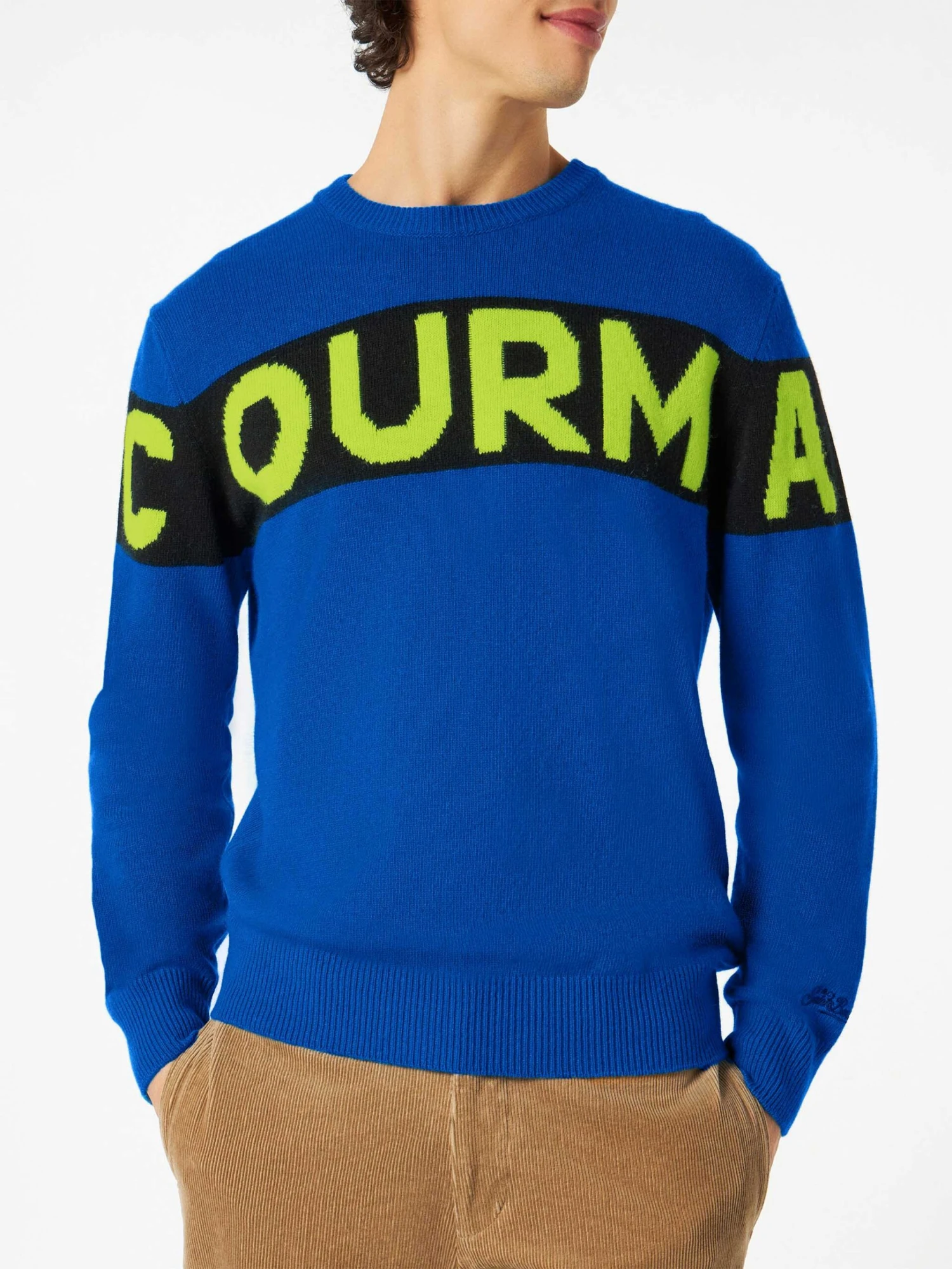 MC2 Saint Barth Man Blue Sweater With Courma Lettering 3 MC2 Saint Barth Man Blue Sweater With Courma Lettering