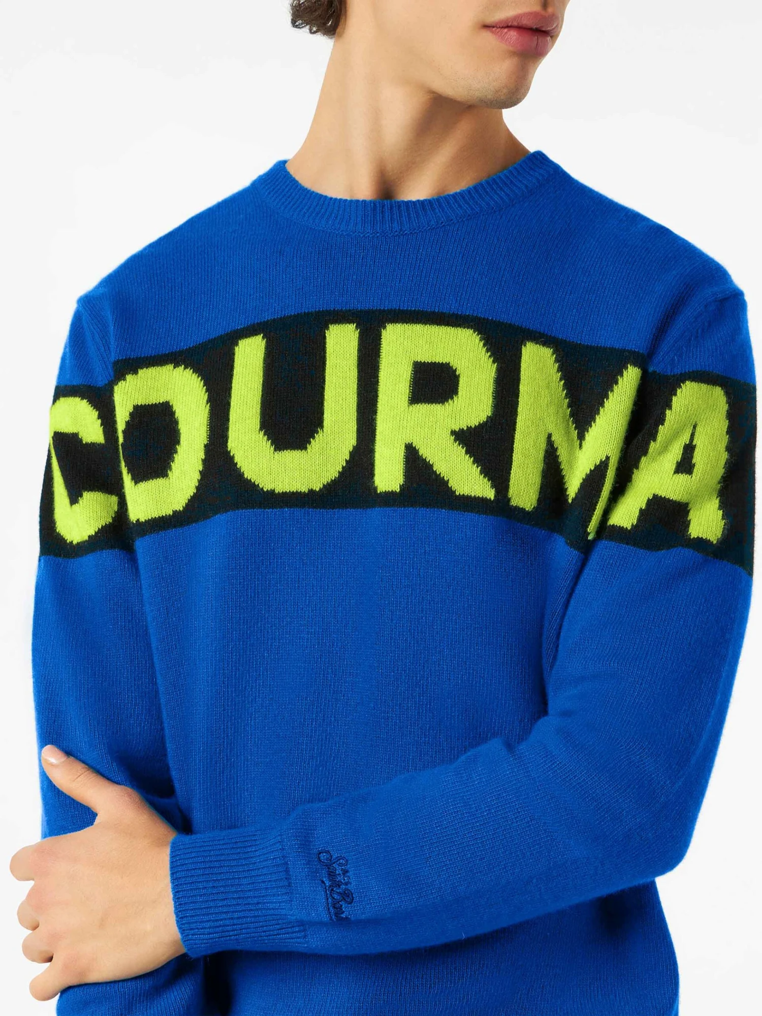 MC2 Saint Barth Man Blue Sweater With Courma Lettering 4 MC2 Saint Barth Man Blue Sweater With Courma Lettering - Image 2