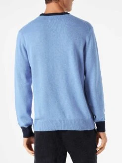 MC2 Saint Barth Man Light Blue Sweater With Tequila à Gogo Embroidery -MC2 Saint Barth Shop man sweater blue tequila 2