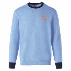 MC2 Saint Barth Man Light Blue Sweater With Tequila à Gogo Embroidery -MC2 Saint Barth Shop man sweater blue tequila 5