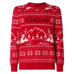 Man Sweater Norwegian Style With Cortina Embroidery -MC2 Saint Barth Shop man sweater cortina red 4
