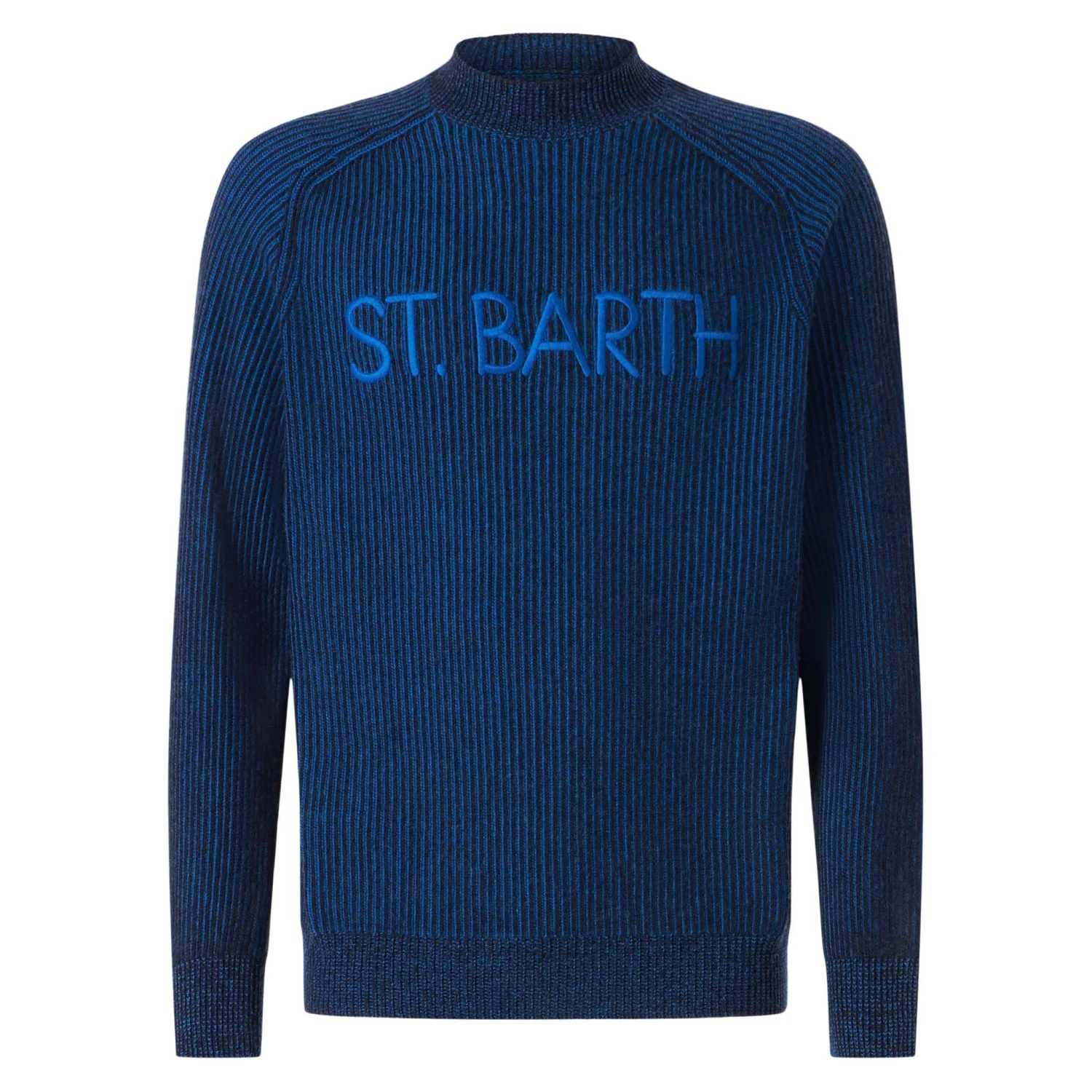 MC2 Saint Barth Davos Ribbed Blue Half-turtleneck Sweater 6 MC2 Saint Barth Davos Ribbed Blue Half-turtleneck Sweater - Image 4