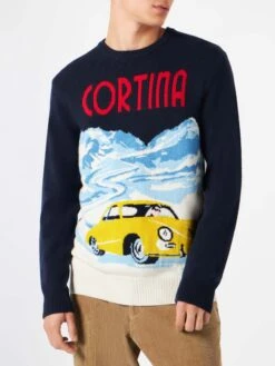 Man Sweater Cortina Vintage Postcard Print