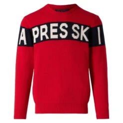 Man Sweater With Apres Ski Lettering -MC2 Saint Barth Shop man sweater embroidery red 4