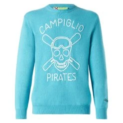 Man Sweater With Campiglio Pirates Embroidery -MC2 Saint Barth Shop man sweater embroidery watergreen 4