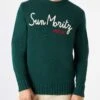 Man Blended Cashmere Sweater With Sun Moritz Embroidery -MC2 Saint Barth Shop man sweater green embroidery 1