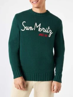 Man Blended Cashmere Sweater With Sun Moritz Embroidery