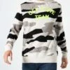 Man Sweater With Camouflage Off-piste Team Jacquard -MC2 Saint Barth Shop man sweater mimentic embroidery 1