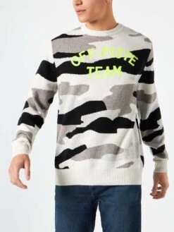 Man Sweater With Camouflage Off-piste Team Jacquard