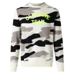 Man Sweater With Camouflage Off-piste Team Jacquard -MC2 Saint Barth Shop man sweater mimentic embroidery 4