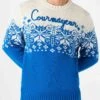 MC2 Saint Barth Man Crewneck Sweater With Courmayeur Embroidery