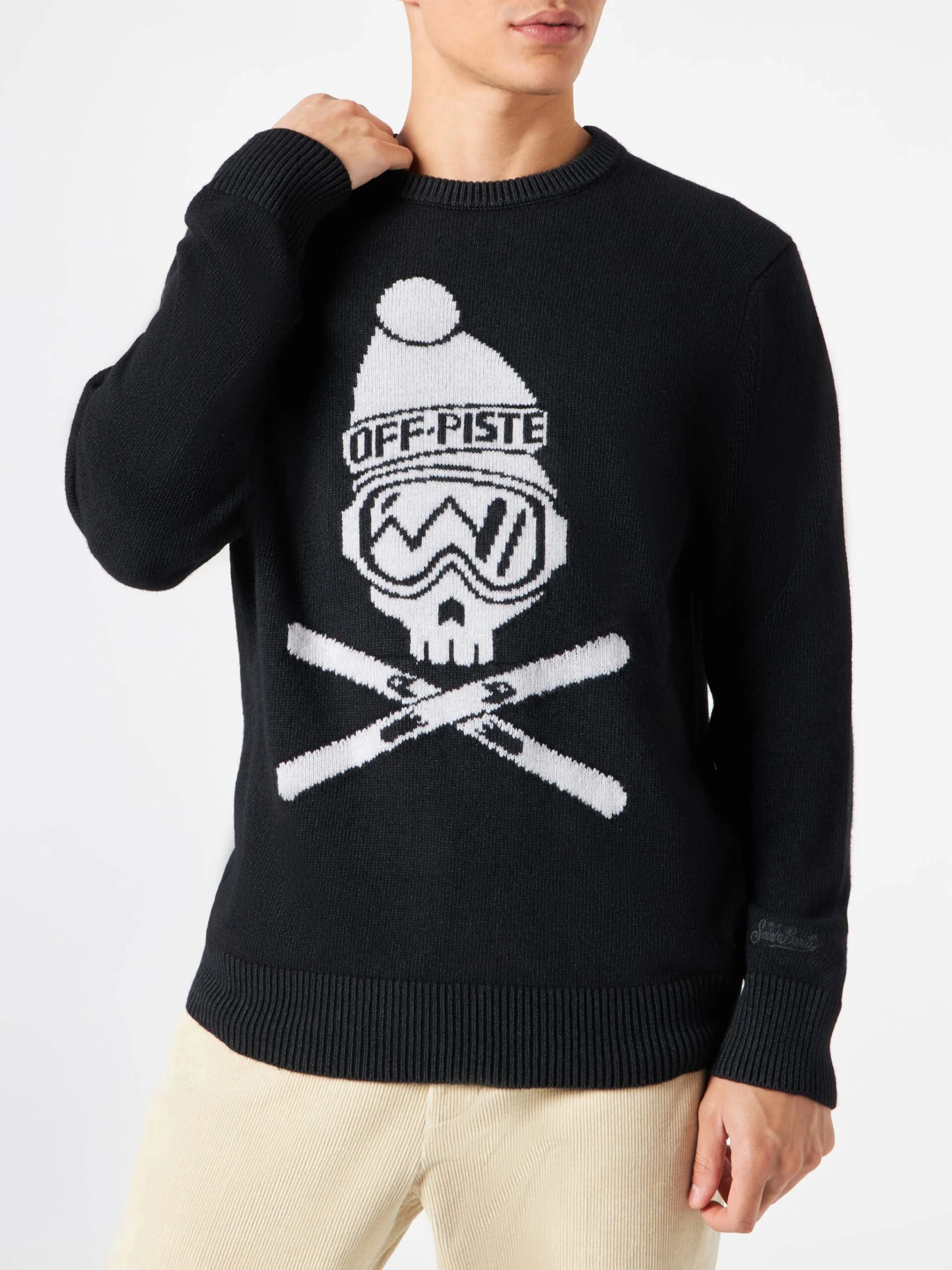 Man Black Sweater Off Piste Skull 3 Man Black Sweater Off Piste Skull