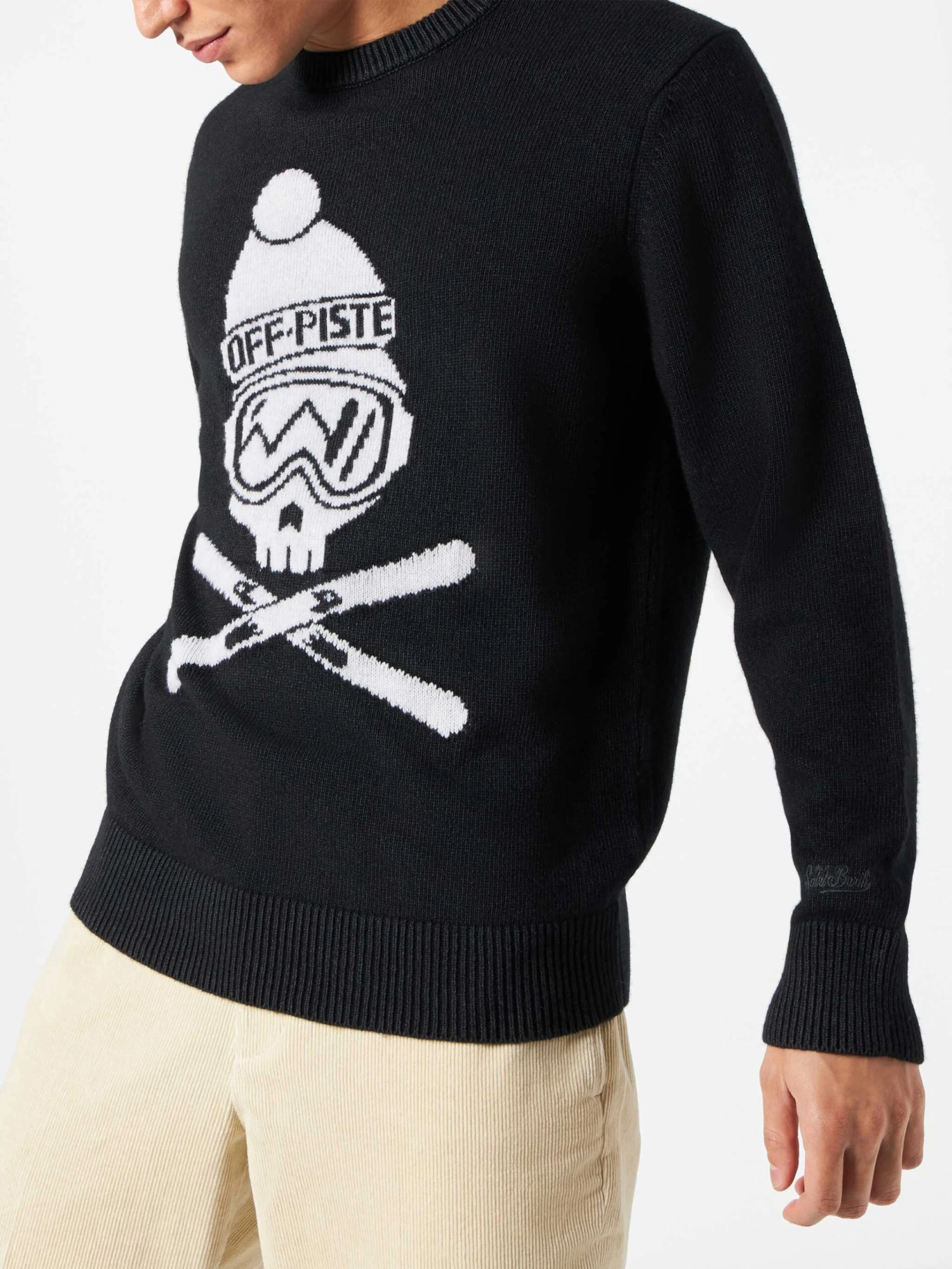 Man Black Sweater Off Piste Skull 4 Man Black Sweater Off Piste Skull - Image 2