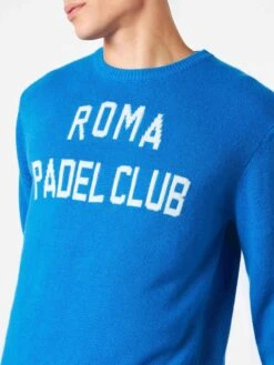 Man Sweater With Roma Padel Club Jacquard