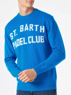 MC2 Saint Barth Man Sweater With St. Barth Padel Club Lettering