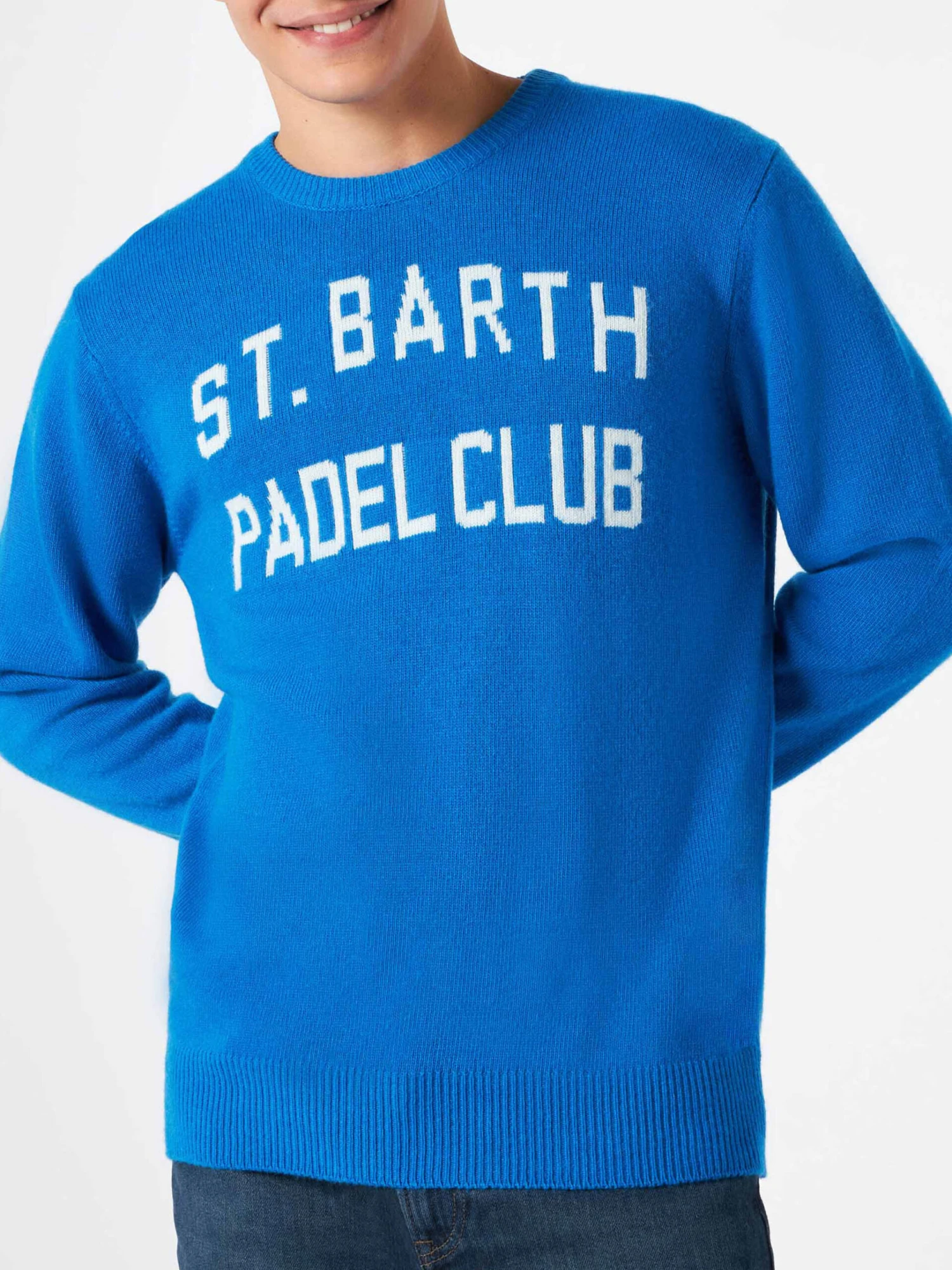 Man Sweater With St. Barth Padel Club Jacquard 4 Man Sweater With St. Barth Padel Club Jacquard - Image 2
