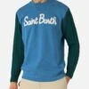 MC2 Saint Barth Man Sweatshirt With Knitted Sleeves -MC2 Saint Barth Shop man sweatshirt embroidery blue 2