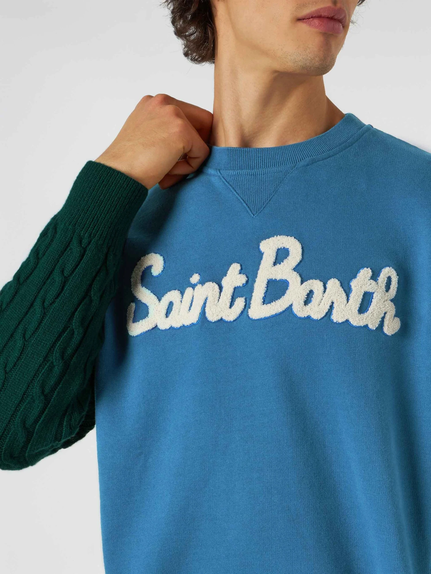 MC2 Saint Barth Man Sweatshirt With Knitted Sleeves 4 MC2 Saint Barth Man Sweatshirt With Knitted Sleeves - Image 2