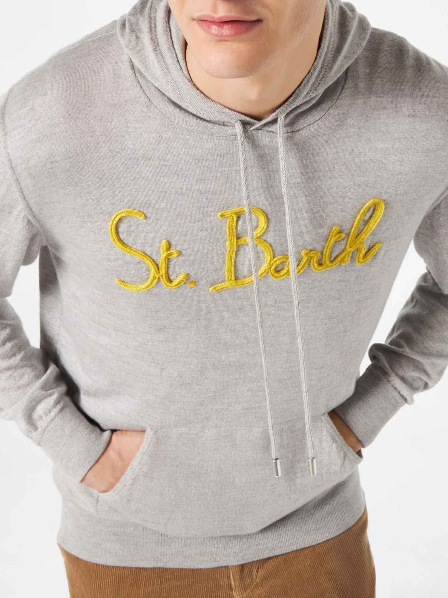 Grey Hooded Knitted Sweatshirt Hopper 4 Grey Hooded Knitted Sweatshirt Hopper - Image 2