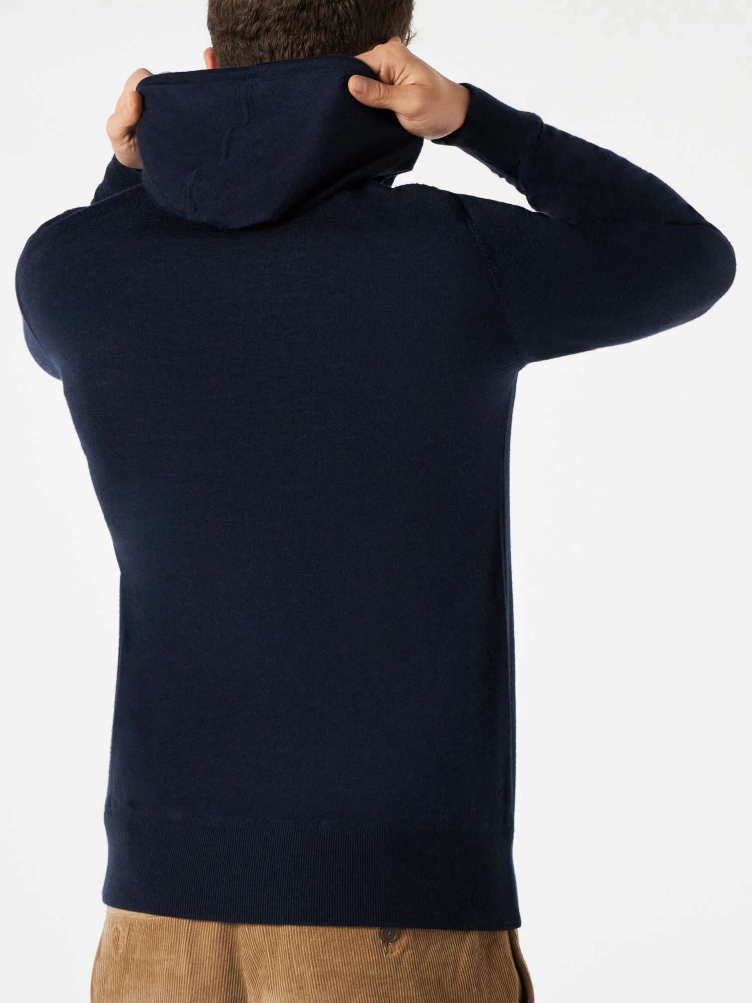 Man Navy Blue Hoodie Sweatshirt 5 Man Navy Blue Hoodie Sweatshirt - Image 3