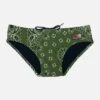 MC2 Saint Barth Man Swim Briefs With Military Green Bandanna Print -MC2 Saint Barth Shop man swim briefs bandanna green 1