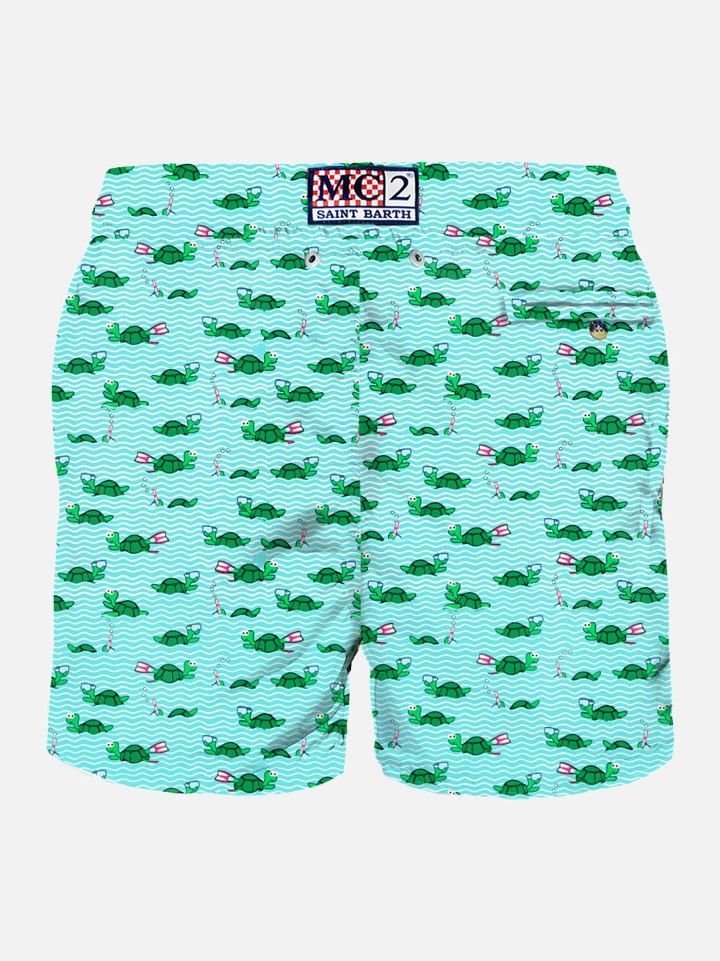 MC2 Saint Barth Man Light Fabric Swim Shorts With Swimmer Turtle Print 4 MC2 Saint Barth Man Light Fabric Swim Shorts With Swimmer Turtle Print - Image 2