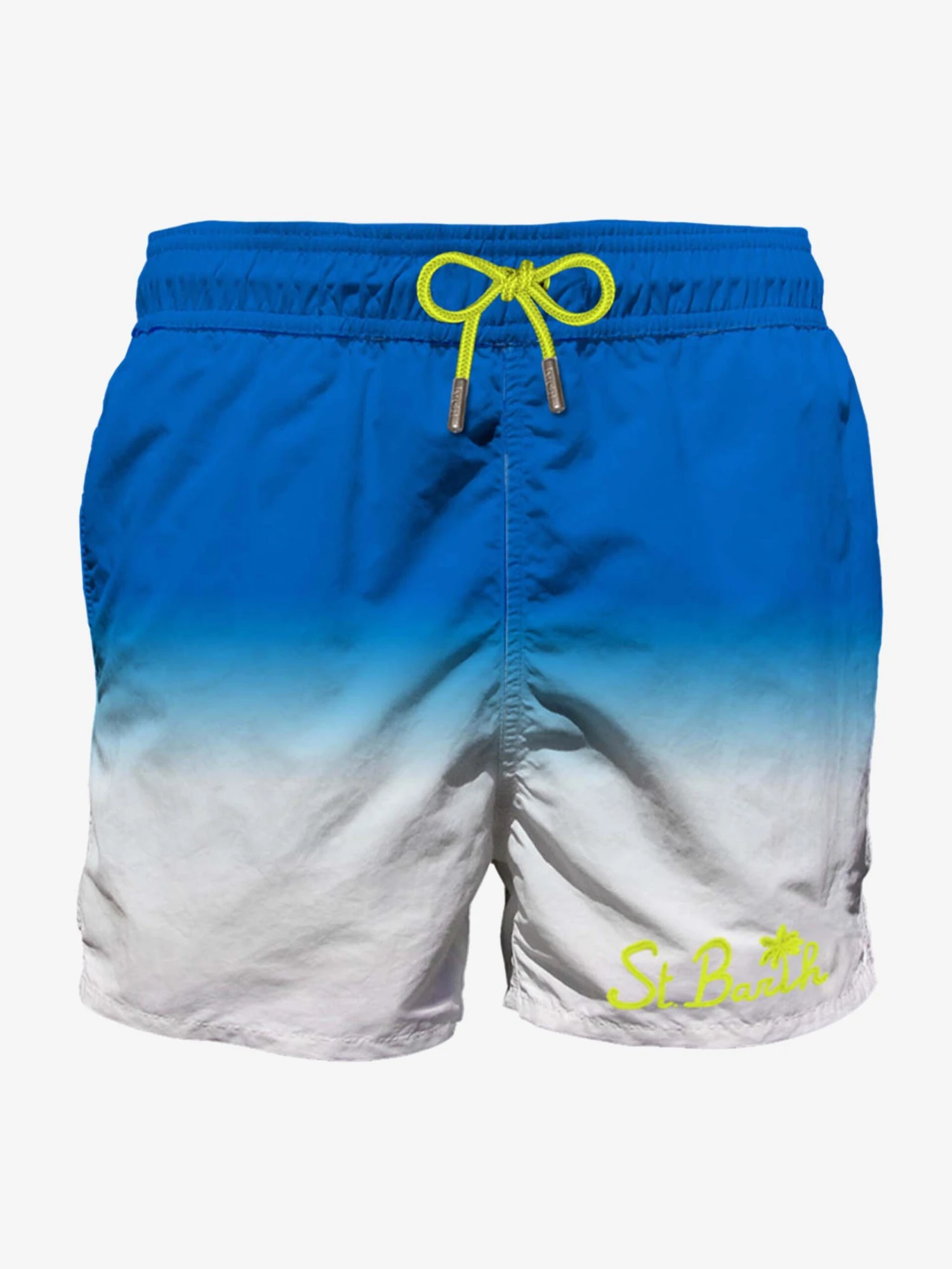 White And Blue Shadesmid-length Swim Shorts 3 White And Blue Shadesmid-length Swim Shorts
