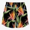 Black Swim Short Mid-lenght With Flower Print -MC2 Saint Barth Shop man swimshorts flowers black 1