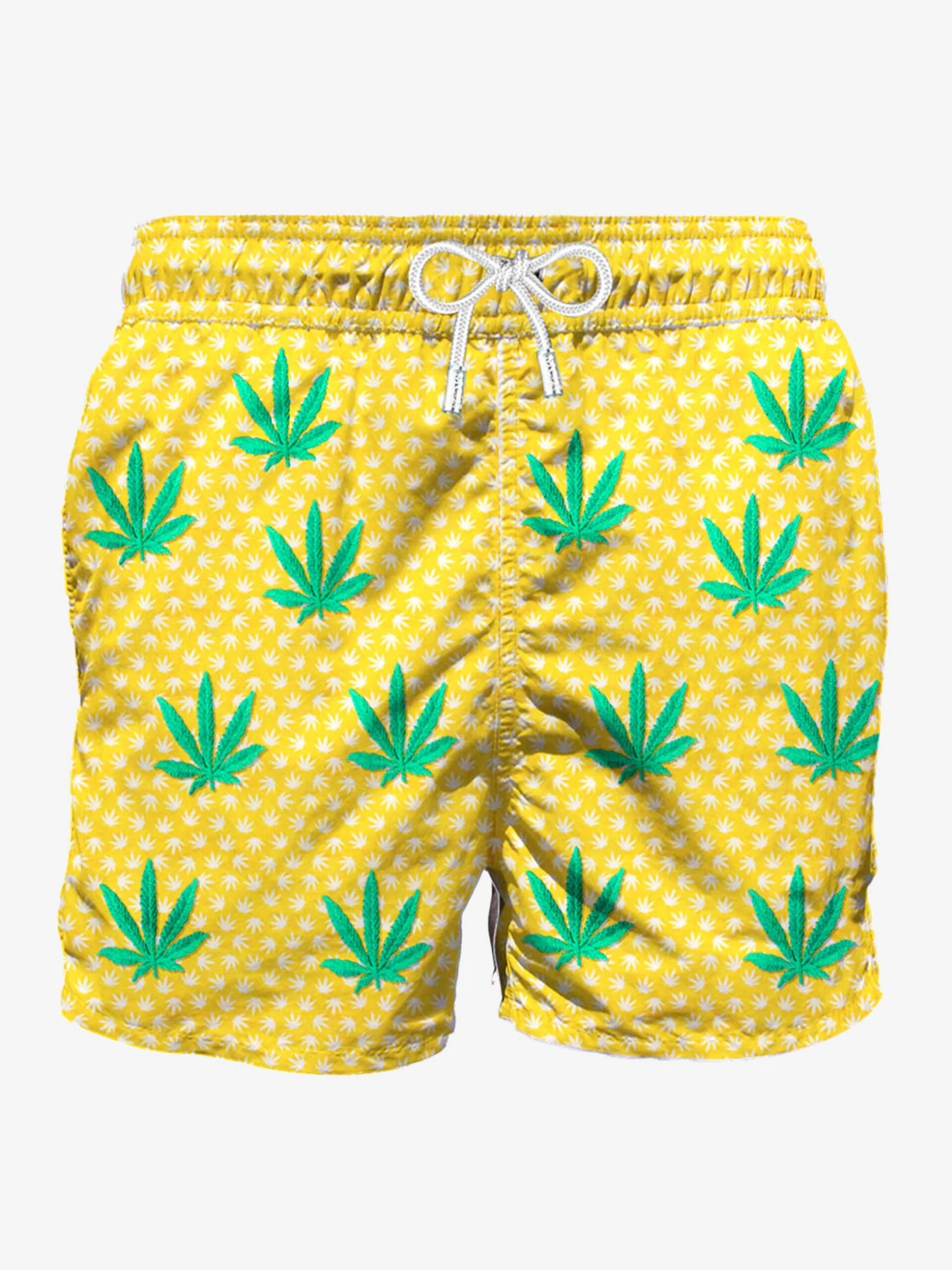 Embroidered Leaves Mid-length Swim Short 3 Embroidered Leaves Mid-length Swim Short