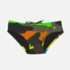 MC2 Saint Barth Boy Swim Briefs With Multicolor Camouflage Print